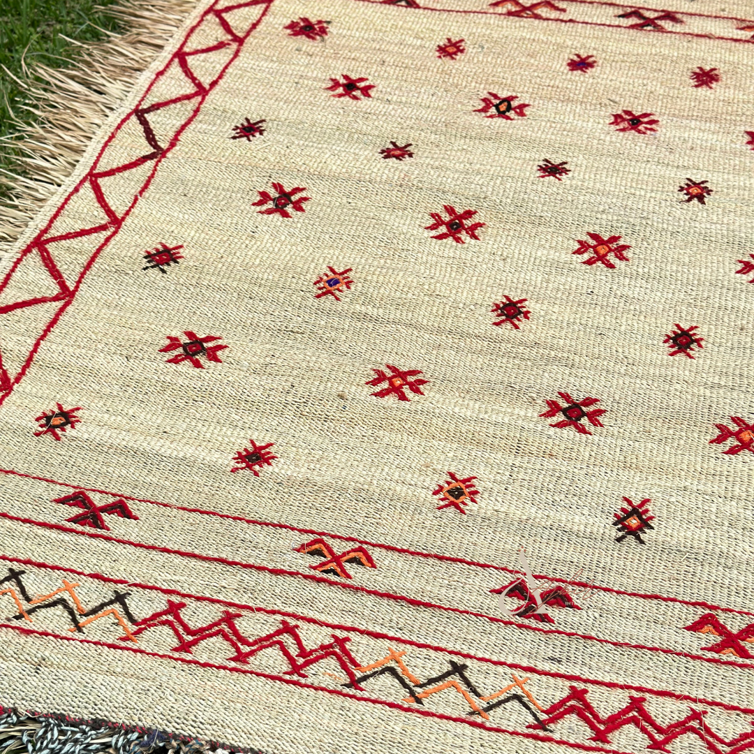 Outdoor wicker and wool carpet 1m70/1m20