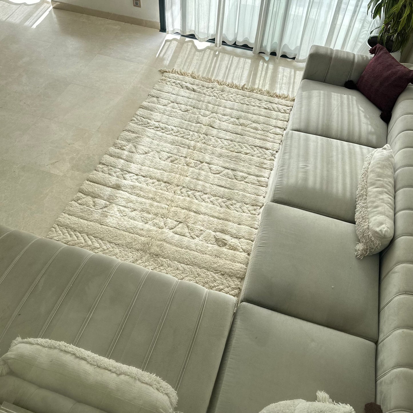 Beni Ouarain cream carpet - 2.50m / 1.52m