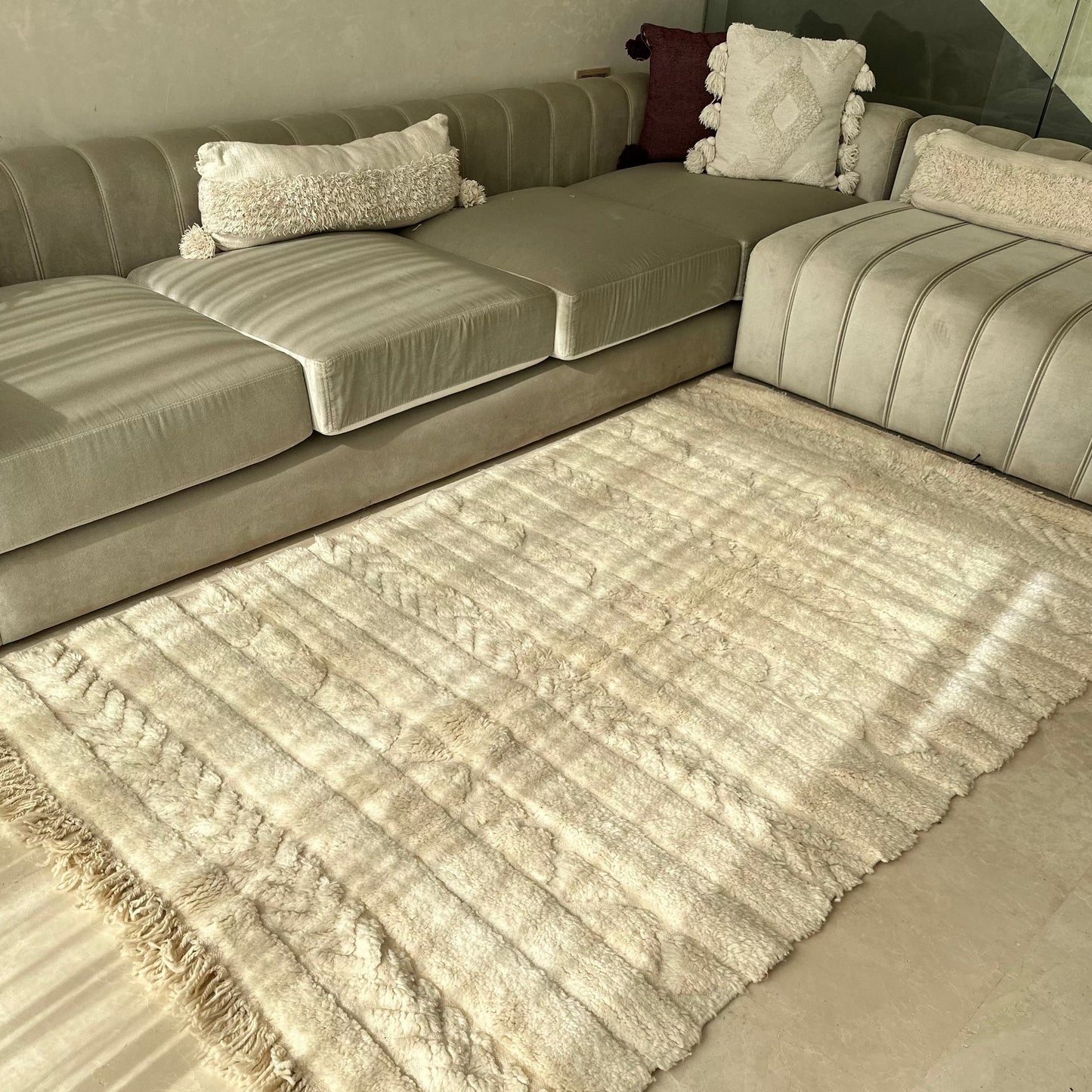 Beni Ouarain cream carpet - 2.50m / 1.52m